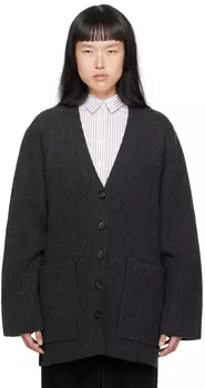 Серый кардиган в рубчик TOTEME