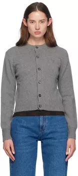 Серый кашемировый кардиган Ami de Cur AMI Paris