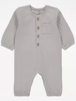 Серый комбинезон All In One с карманом из марли George., серый