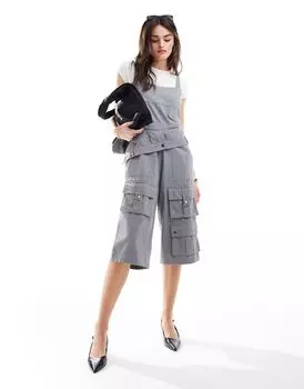 Серый комбинезон с несколькими карманами ASOS DESIGN