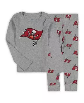 Серый комплект для сна с футболкой и брюками с длинными рукавами Little Boys Tampa Bay Buccaneers Outerstuff, серый