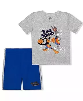 Серый комплект из футболки и шорт Space Jam для дошкольников Children'S Apparel Network, серый