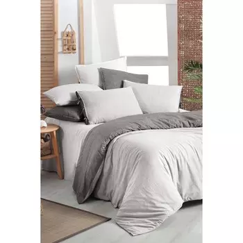 Серый Комплект постельного белья Sarev Montes из 100% хлопка, необычный поплин