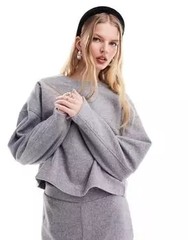 Серый коордовый свитер оверсайз Mango