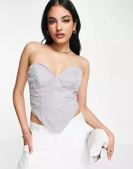 Серый корсет из тюля ASOS DESIGN Going Out