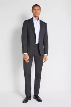 Серый костюм приталенного кроя и эластичный жакет MOSS