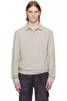Серый креповый хлопковый трикотажный свитер Ghost Polo Stone Island