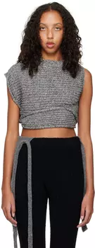 Серый круглый вырез с запахом Ottolinger