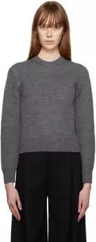 Серый круглый вырез в рубчик Bottega Veneta