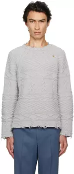 Серый курортный винтажный круглый вырез Recto