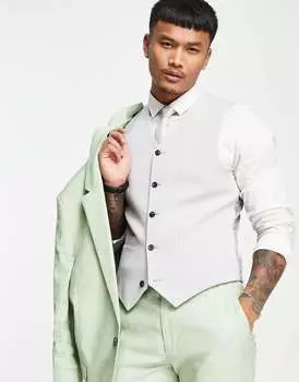 Серый ледяной хлопковый жилет ASOS Wedding