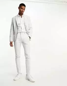 Серый ледяной пиджак скинни с микротекстурой ASOS