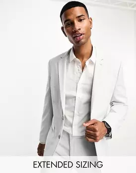 Серый ледяной пиджак скинни с микротекстурой ASOS DESIGN