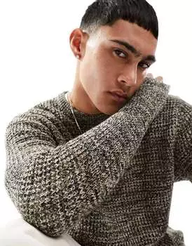 Серый меланжевый джемпер в рубчик Jack & Jones Essentials