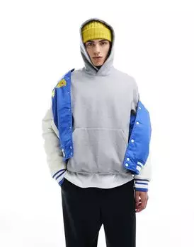 Серый меланжевый худи премиум-класса ASOS DESIGN