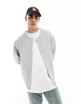 Серый меланжевый кардиган с круглым вырезом ASOS