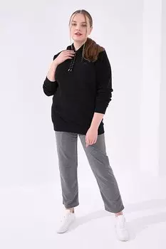 Серый меланжевый карман, удобная форма, классический женский спортивный костюм больших размеров, низ TOMMYLIFE, серый