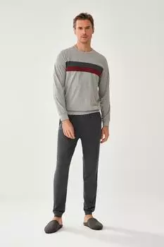 Серый меланжевый пижамный комплект Dagi