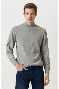 Серый меланжевый свитер-полуводолазка Network, серый