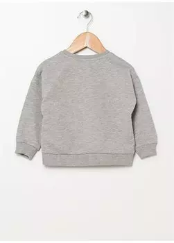 Серый меланжевый свитшот оверсайз с принтом для маленьких мальчиков с круглым вырезом и длинными рукавами 22FWB-49 Mammaramma, серый