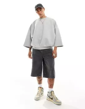 Серый меланжевый свитшот в стиле oversized ASOS DESIGN Extreme