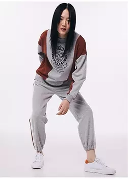 Серый меланжевый женский свитшот Twist