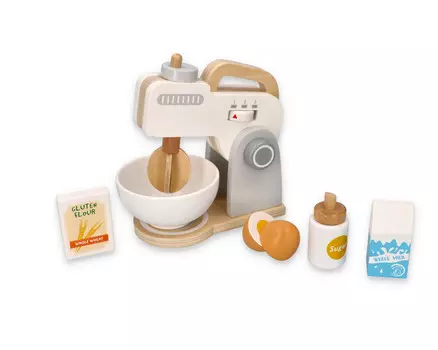 Серый миксер - деревянная игрушка Lelin