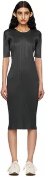 Серый Monthly Colors май миди платье PLEATS PLEASE ISSEY MIYAKE