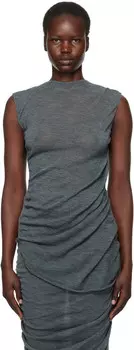 Серый неоднозначный шерстяной топ ISSEY MIYAKE