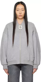 Серый объемный бомбер Jw Anderson, цвет Grey melange