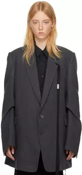 Серый пиджак Agnes Ann Demeulemeester