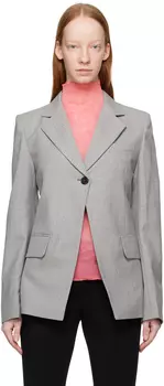 Серый пиджак на одной пуговице Victoria Beckham