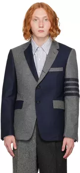 Серый пиджак с 4 полосами Thom Browne