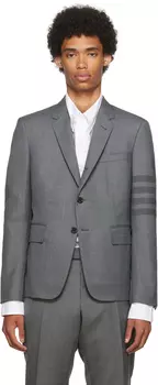 Серый пиджак с 4 полосами Thom Browne