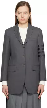 Серый пиджак с 4 полосами Thom Browne