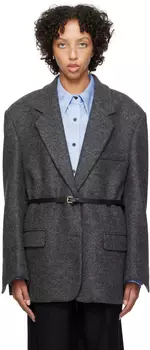 Серый пиджак с поясом Recto