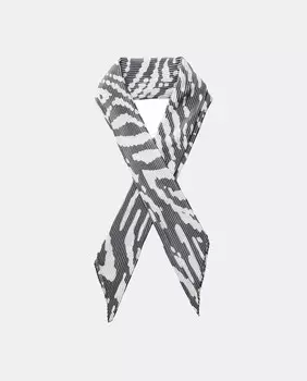 Серый плиссированный шарф с принтом Pieces, серый