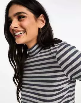 Серый полосатый топ с длинными рукавами Brave Soul
