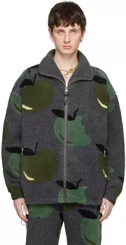 Серый повседневный свитер на молнии JW Anderson