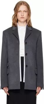 Серый прямой блейзер TOTEME