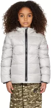Серый пуховик с капюшоном Kids Crofton Canada Goose Kids