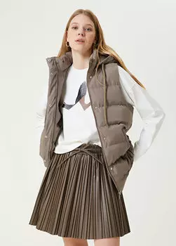 Серый пуховый жилет с капюшоном Beymen