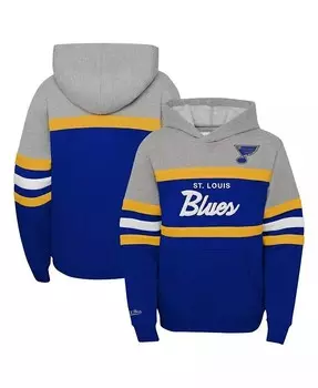 Серый пуловер с капюшоном Big Boys St. Louis Blues Head Coach Mitchell & Ness, серый