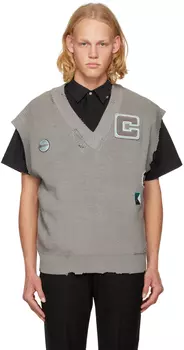 Серый рваный жилет C2H4