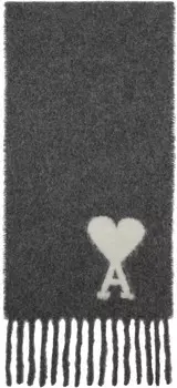 Серый шарф большого размера Ami de Coeur AMI Paris