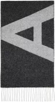 Серый шарф Мало A.P.C., черный