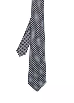 Серый шелковый галстук Canali, синий