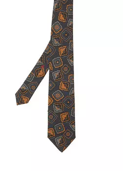 Серый шелковый галстук Isaia