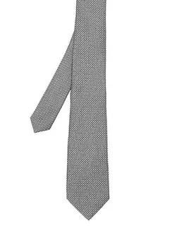 Серый шелковый галстук с геометрическим узором Lanvin