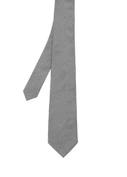 Серый шелковый галстук с микро-узором Lanvin